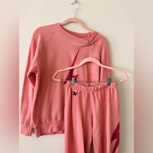 AVIATOR NATION | Pink Sweatshirt and Joggers Set